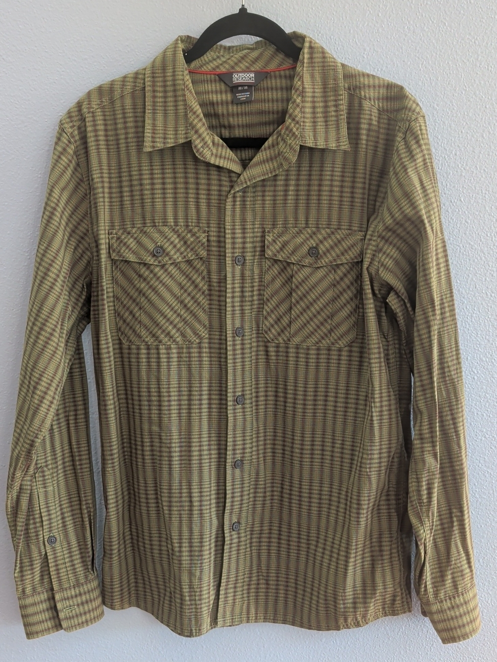 Outdoor Research Overtone Men's Long-Sleeve Plaid Button-Up Shirt - Olive